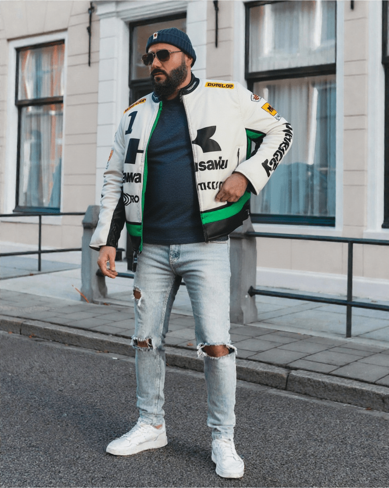 Kawasaki Leather Vintage Racing Jacket - Vox Leather