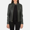 Kelsee Green Leather Biker Jacket - Rare Leather