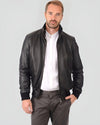 Kian Black Bomber Leather Jacket - Vox Leather