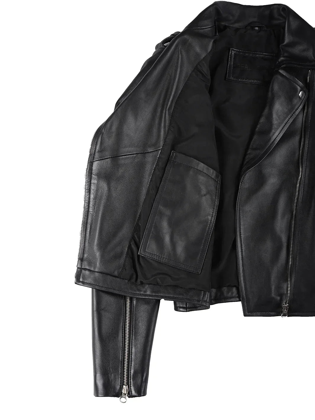 Kirsten Women's Black Asymmetrical Leather Motorcycle Jacket - Rare Leather
