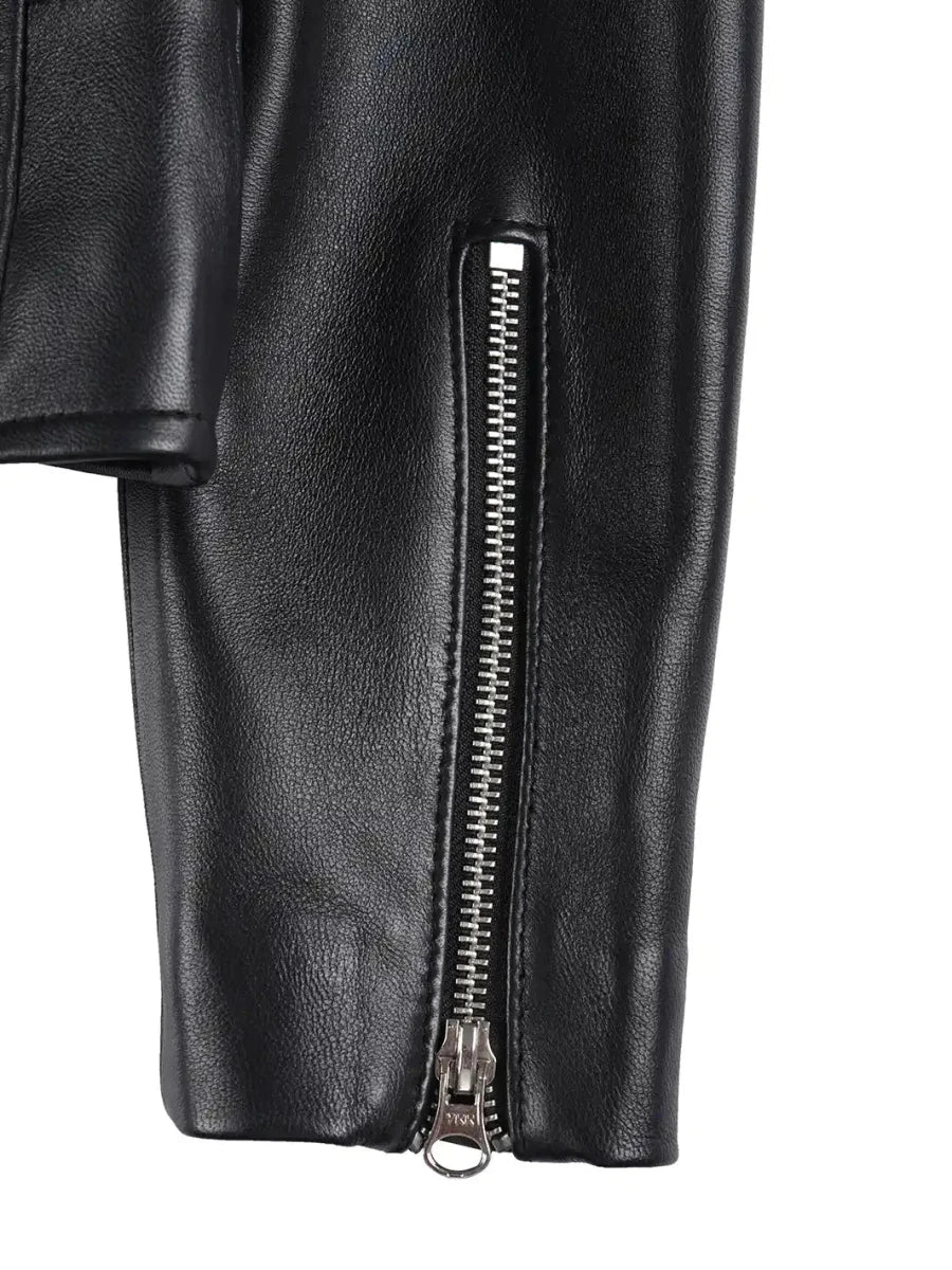 Kirsten Women's Black Asymmetrical Leather Motorcycle Jacket - Vox Leather
