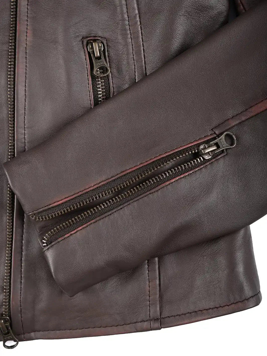 Kirsten Womens Dark Brown Asymmetrical Leather Motorcycle Jacket - Rare Leather
