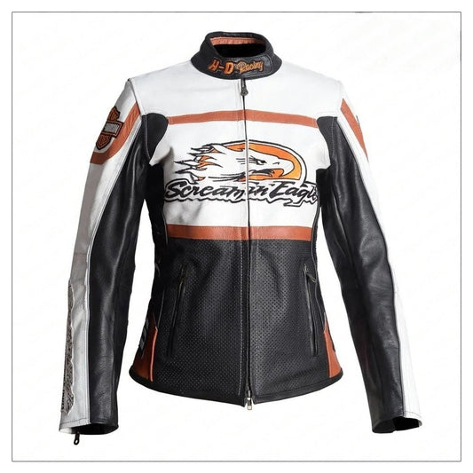 Ladies Harley Davidson Raceway Screamin Eagle Leather Jacket - Vox Leather