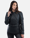 Lancer Ladies Black Leather Motorcycle Jacket - Vox Leather
