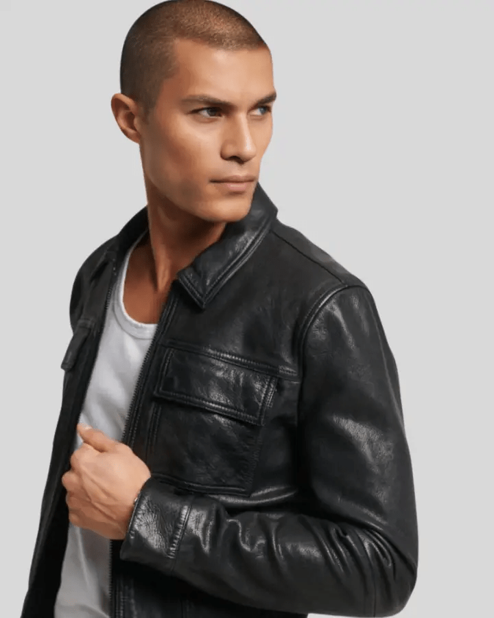 Landon Black Racer Leather Jacket - Rare Leather