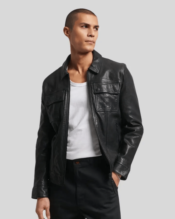 Landon Black Racer Leather Jacket - Rare Leather