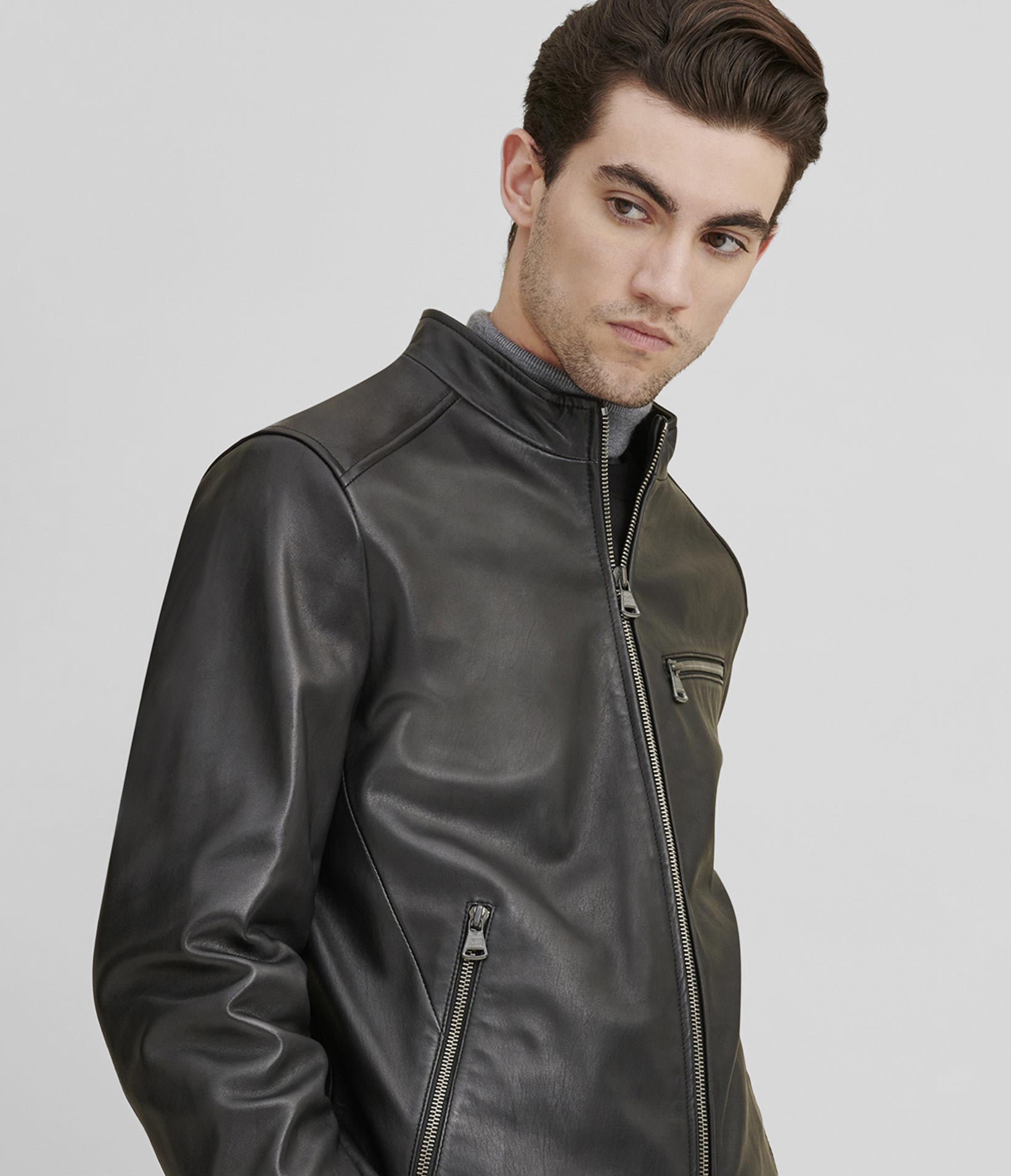 Leather Jacket With Zipper Pockets - Rare Leather