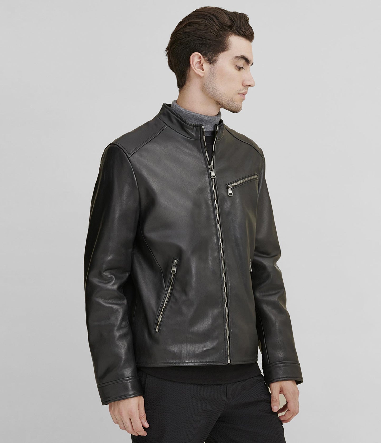 Leather Jacket With Zipper Pockets - Rare Leather