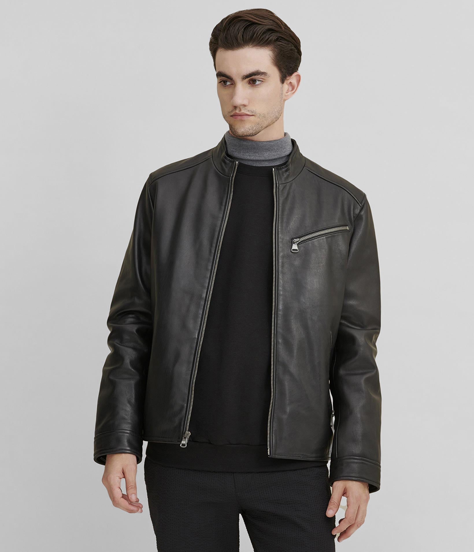 Leather Jacket With Zipper Pockets - Rare Leather