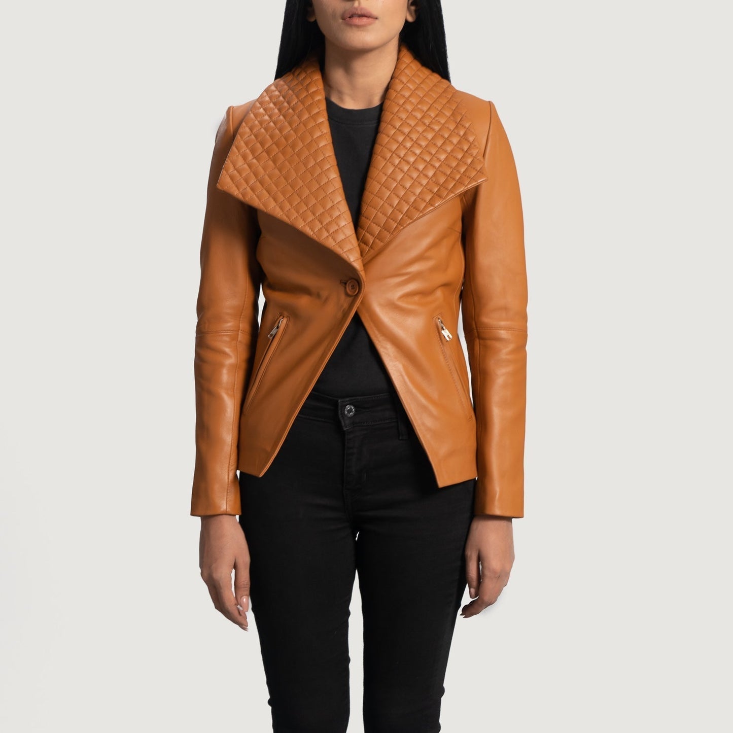 Lee Tan Brown Leather Blazer - Rare Leather