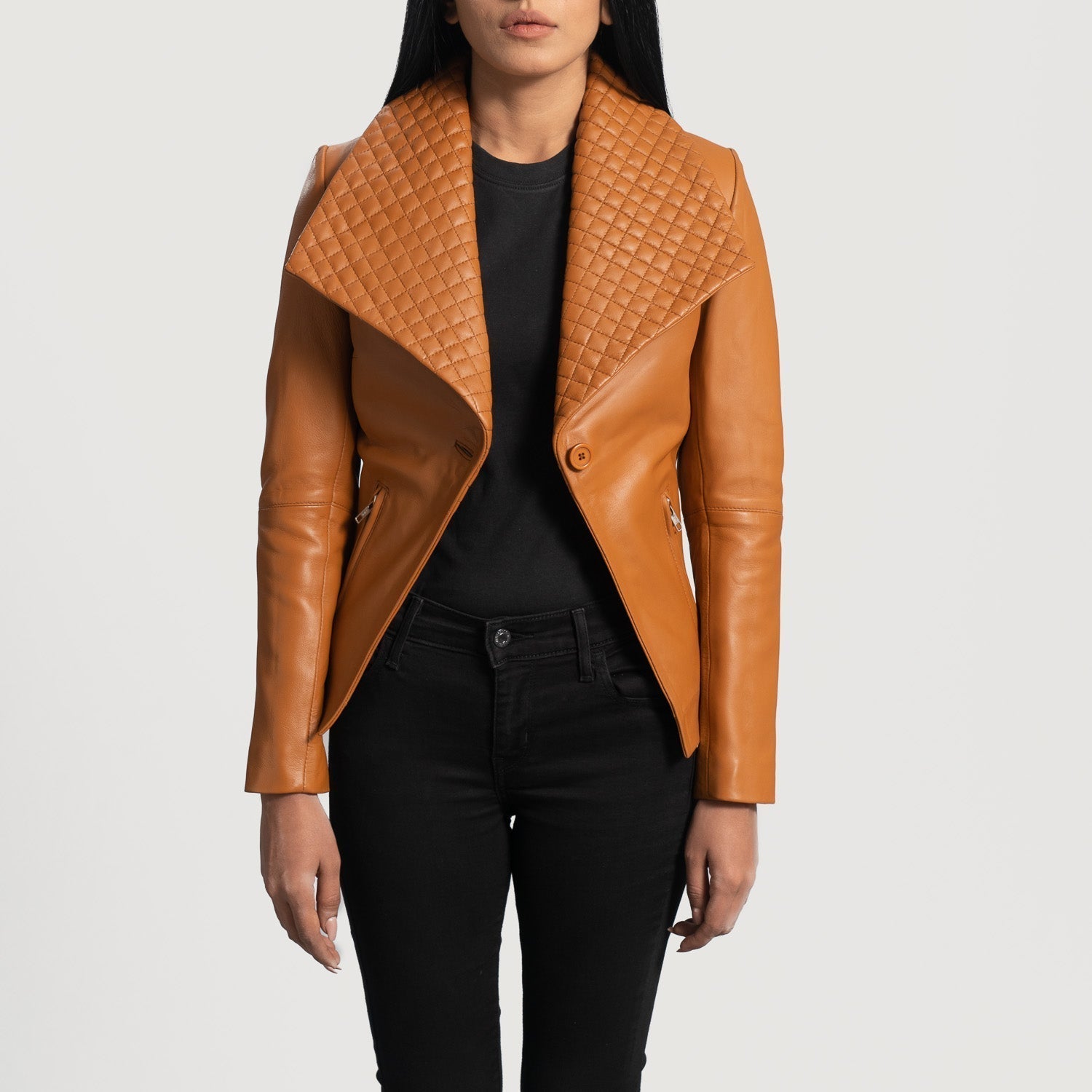 Lee Tan Brown Leather Blazer - Rare Leather