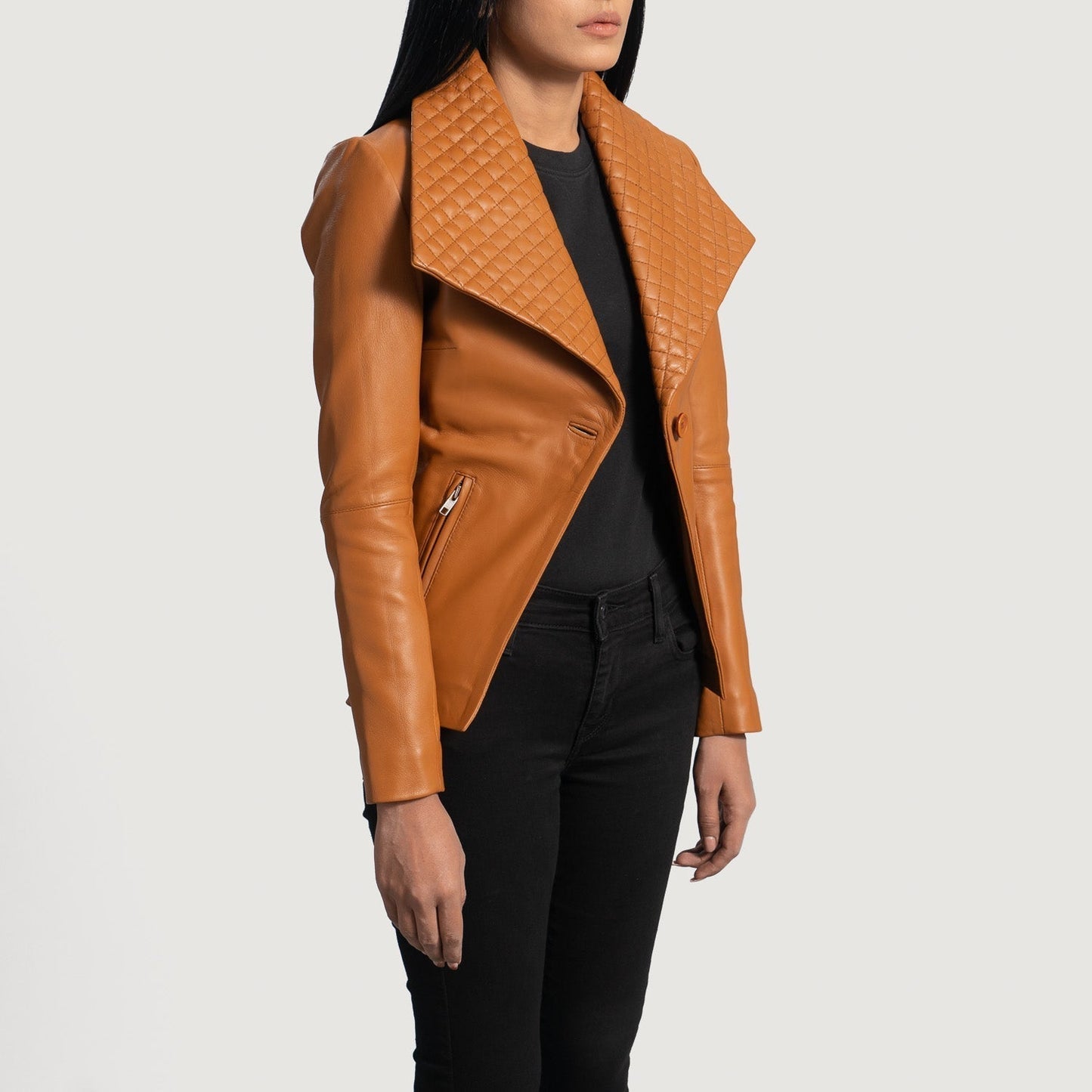 Lee Tan Brown Leather Blazer - Rare Leather