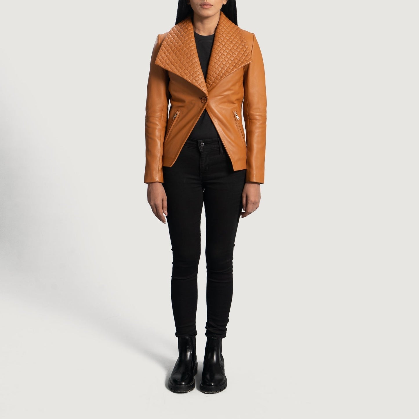 Lee Tan Brown Leather Blazer - Rare Leather