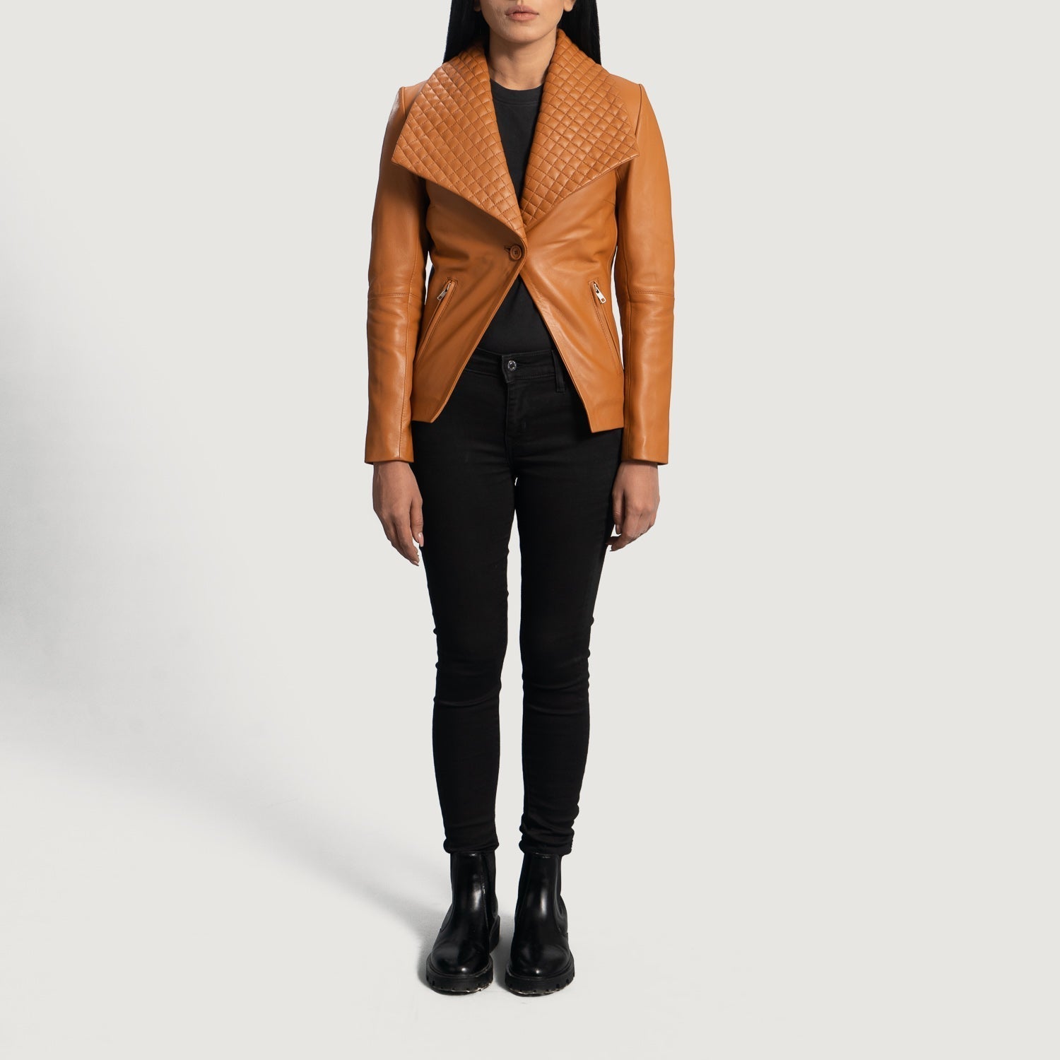 Lee Tan Brown Leather Blazer - Rare Leather