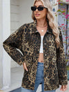 Leopard Button Up Drop Shoulder Denim Jacket - Vox Leather