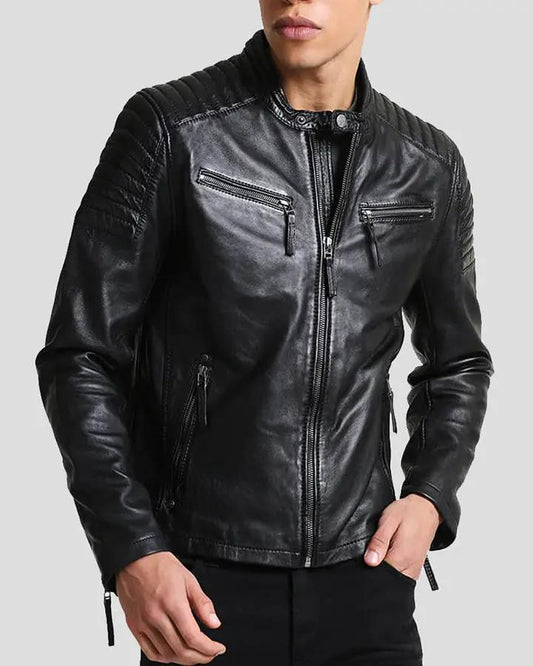 Lester Black Racer Leather Jacket - Vox Leather