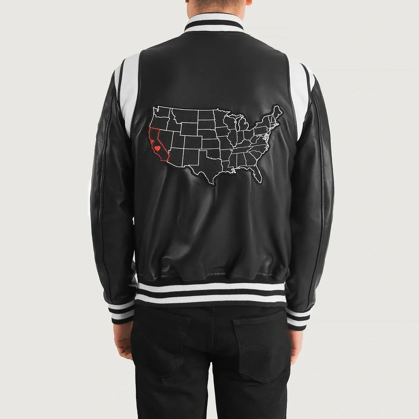 Liberte California Black Leather Varsity Jacket - Rare Leather
