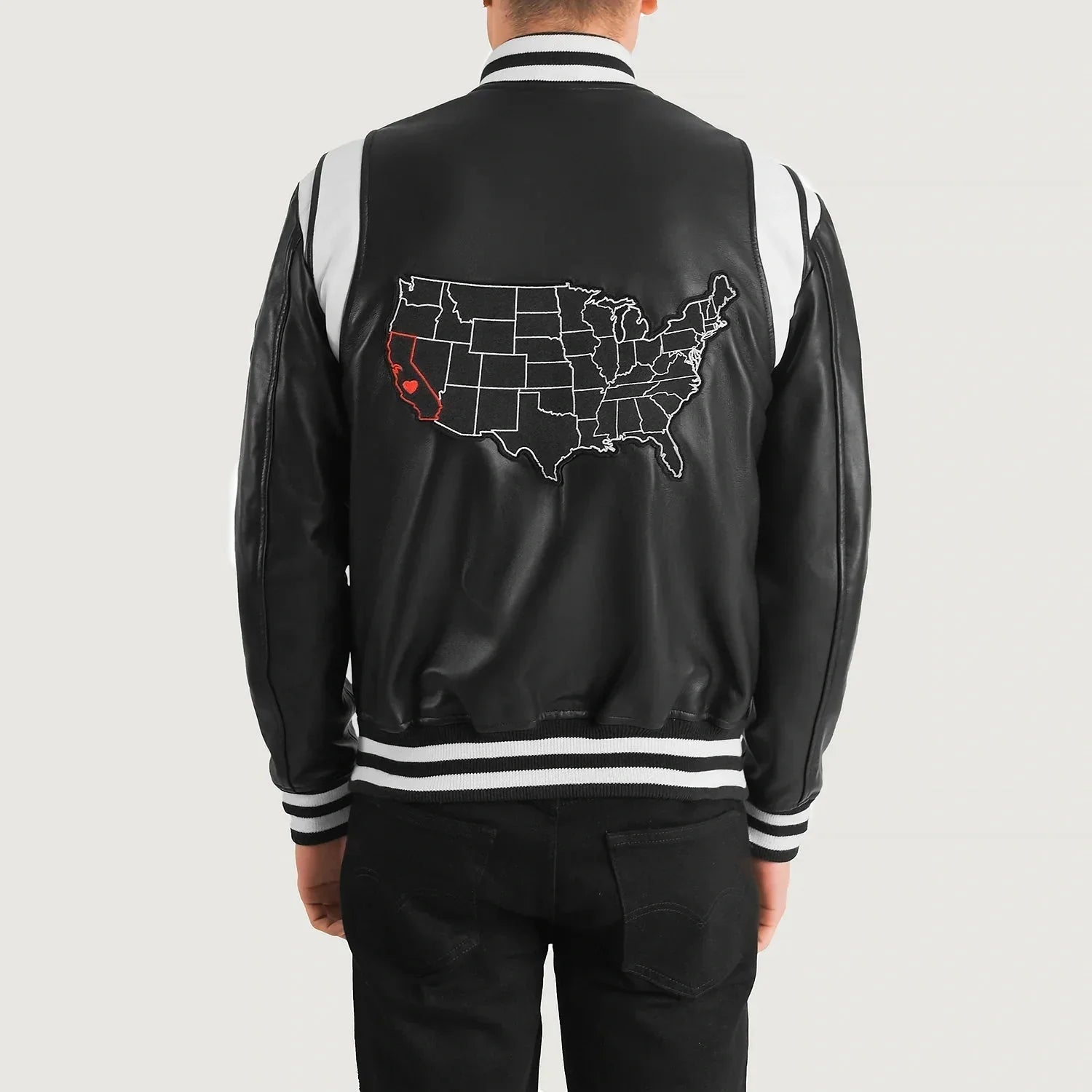 Liberte California Black Leather Varsity Jacket - Rare Leather
