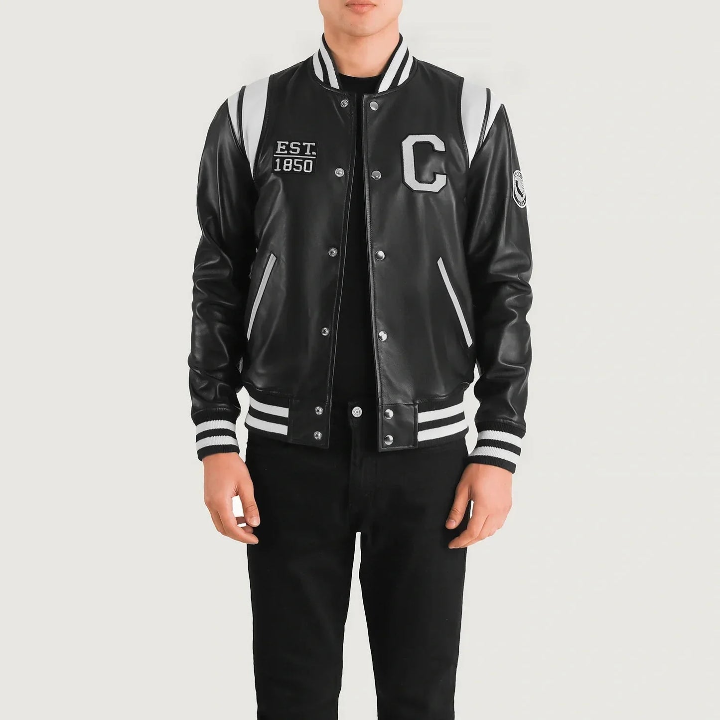 Liberte California Black Leather Varsity Jacket - Rare Leather