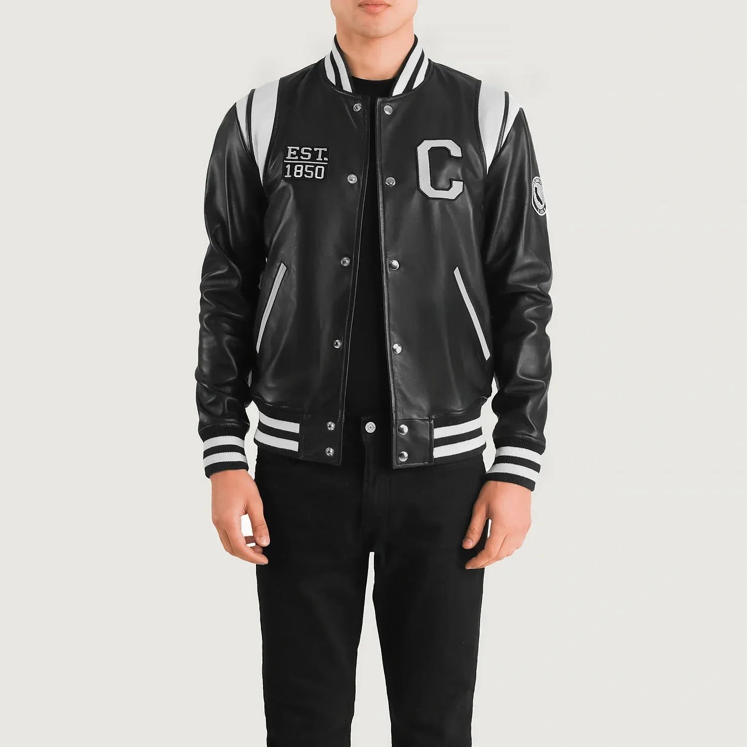 Liberte California Black Leather Varsity Jacket - Rare Leather