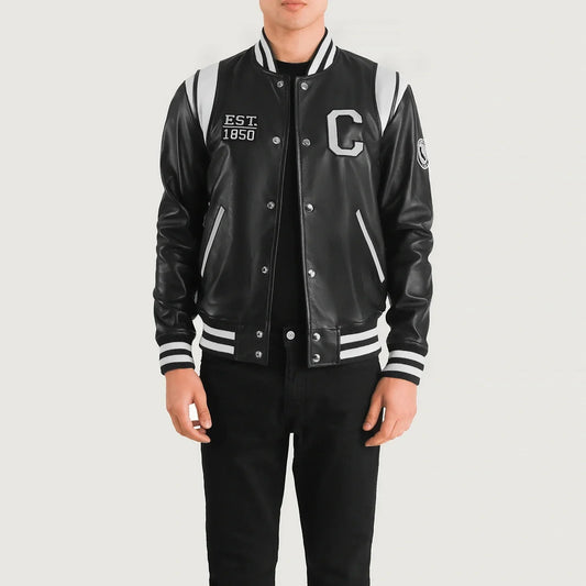 Liberte California Black Leather Varsity Jacket - Rare Leather