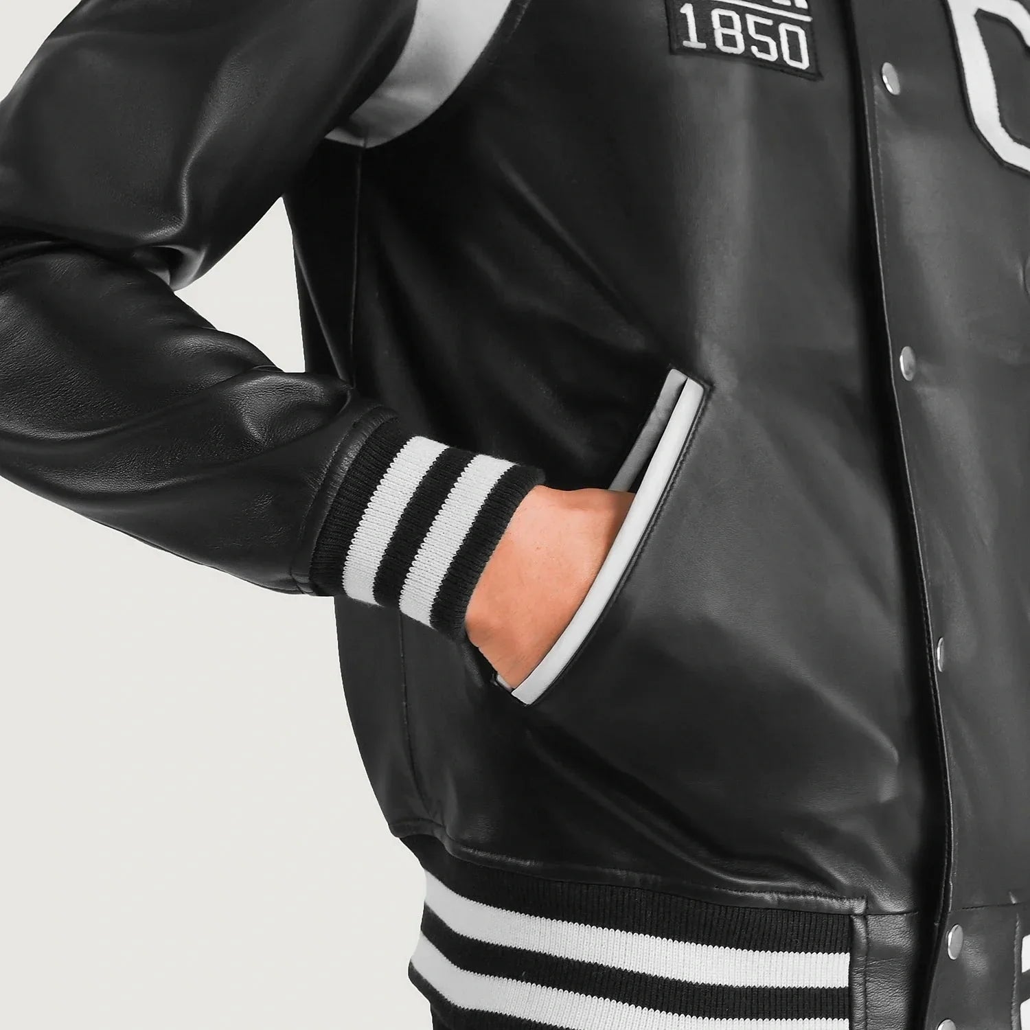 Liberte California Black Leather Varsity Jacket - Rare Leather