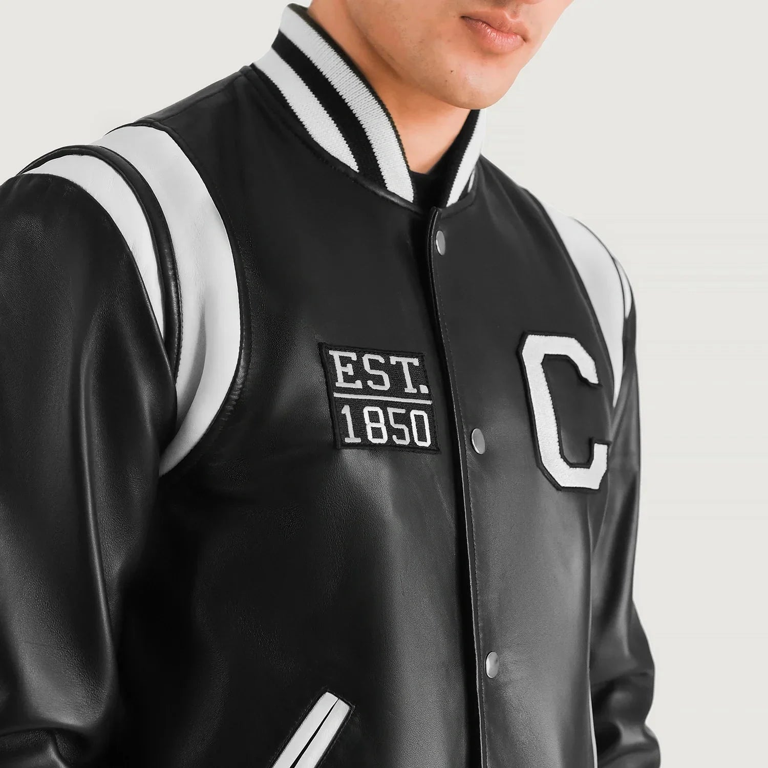 Liberte California Black Leather Varsity Jacket - Rare Leather