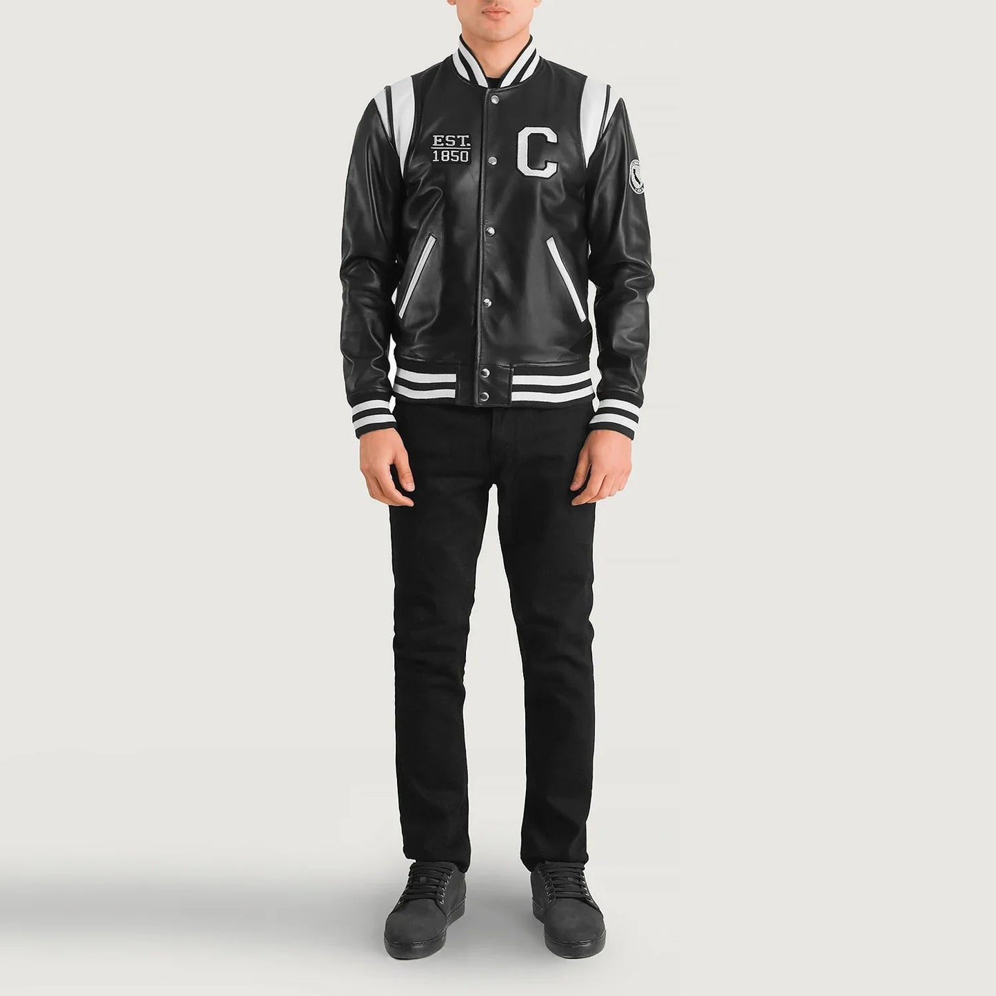Liberte California Black Leather Varsity Jacket - Rare Leather