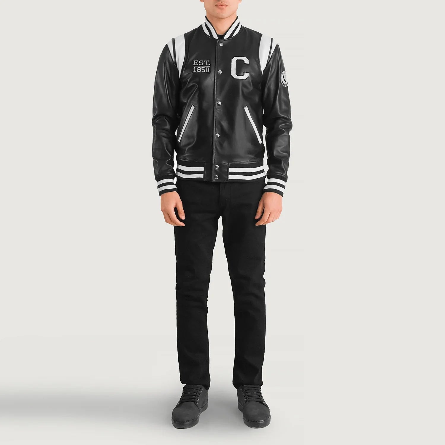 Liberte California Black Leather Varsity Jacket - Rare Leather