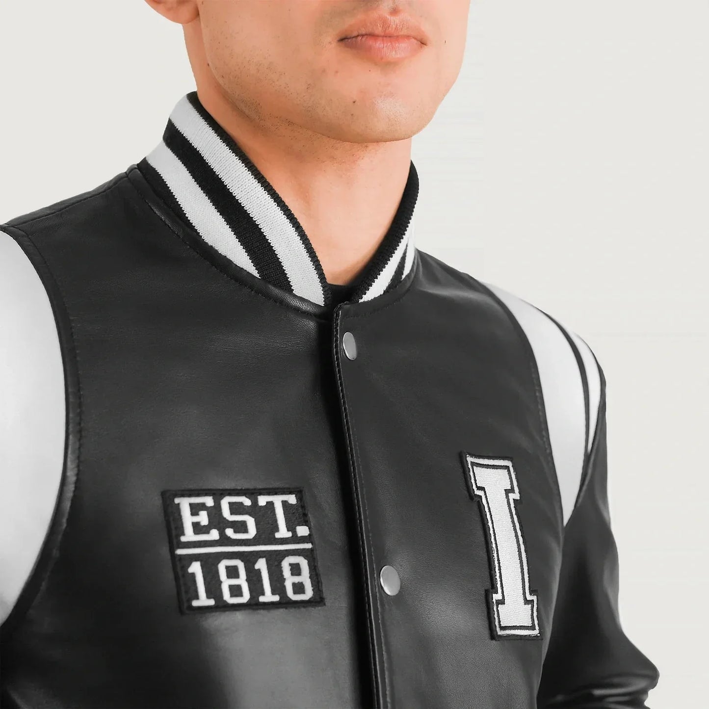 Liberte Illinois Black Leather Varsity Jacket - Rare Leather