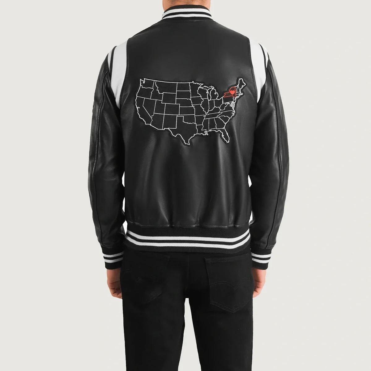 Liberte New York Black Leather Varsity Jacket - Vox Leather