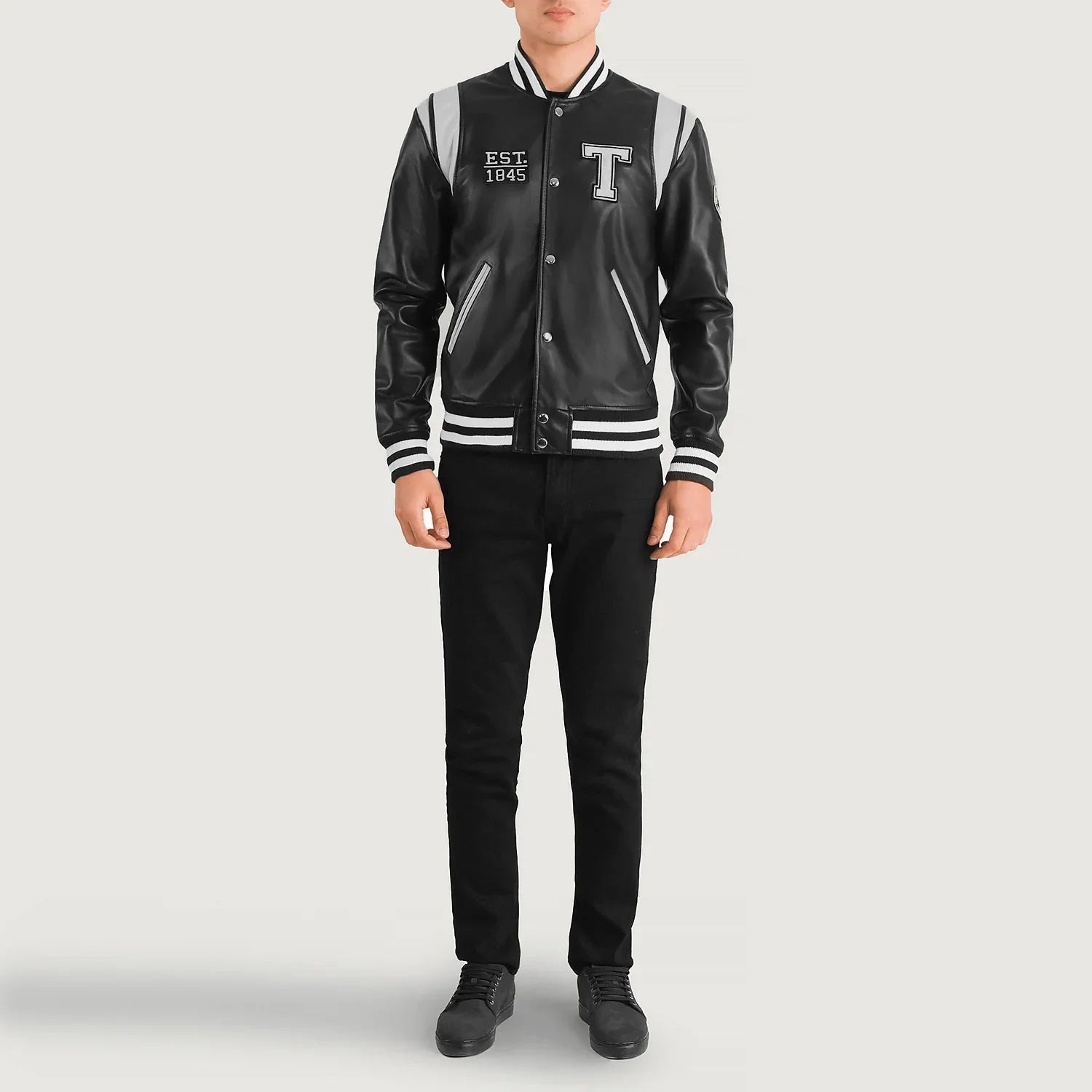 Liberte Texas Black Leather Varsity Jacket - Rare Leather