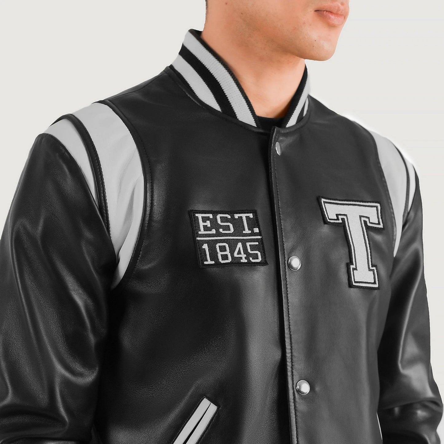 Liberte Texas Black Leather Varsity Jacket - Rare Leather
