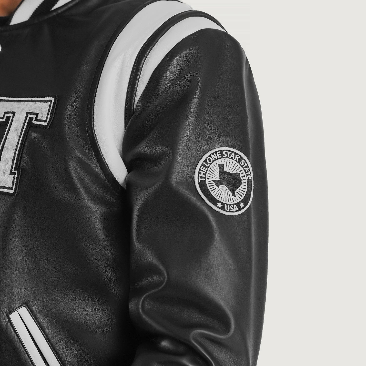 Liberte Texas Black Leather Varsity Jacket - Rare Leather