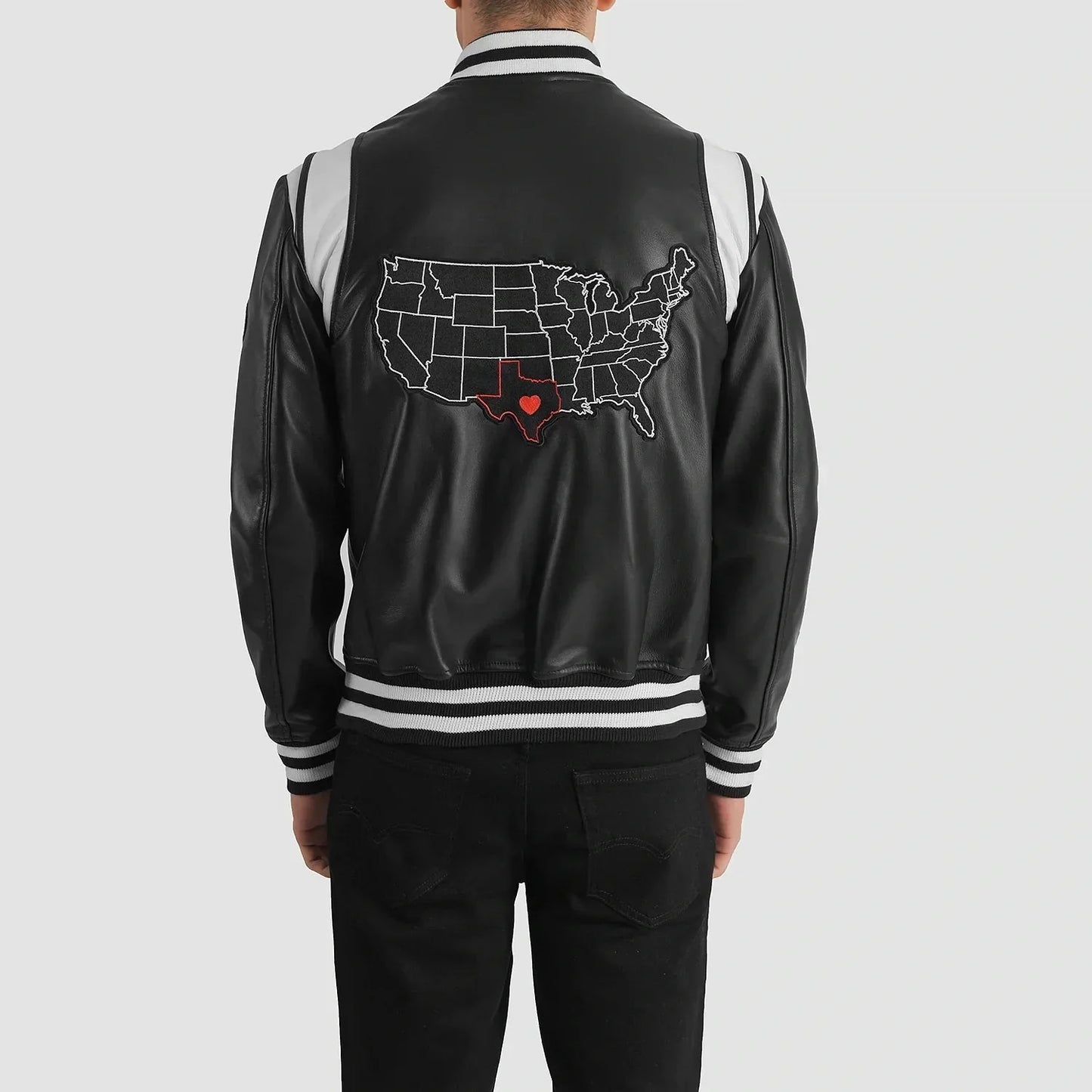 Liberte Texas Black Leather Varsity Jacket - Rare Leather