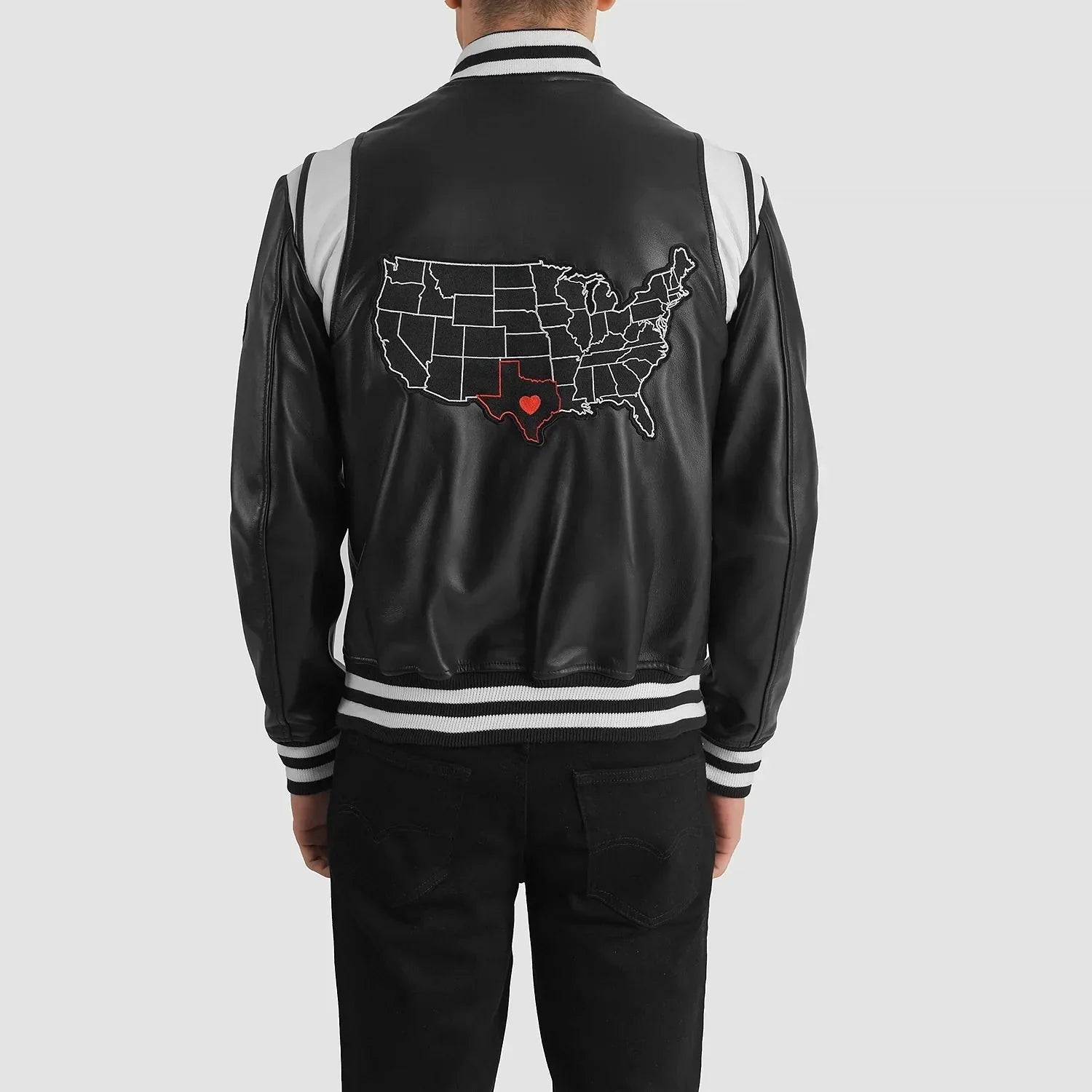 Liberte Texas Black Leather Varsity Jacket - Rare Leather