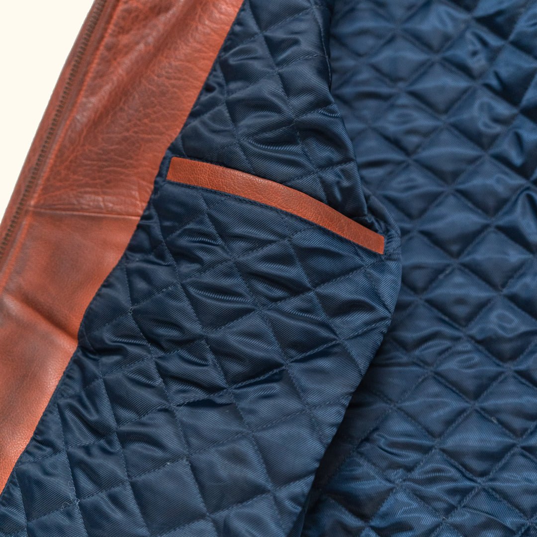 Limited Maverick Leather Bomber Jacket | Buffalo Grain Brown - Rare Leather