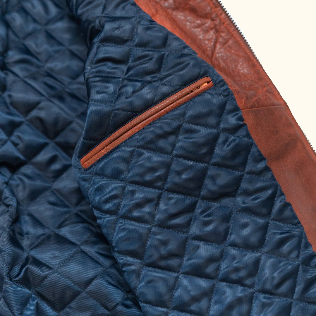 Limited Maverick Leather Bomber Jacket | Buffalo Grain Brown - Vox Leather