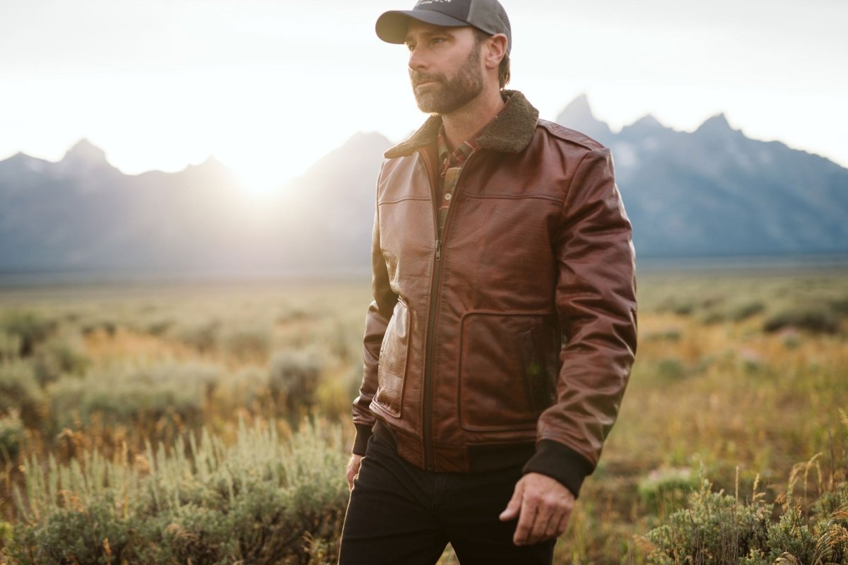 Limited Maverick Leather Bomber Jacket | Buffalo Grain Brown - Vox Leather