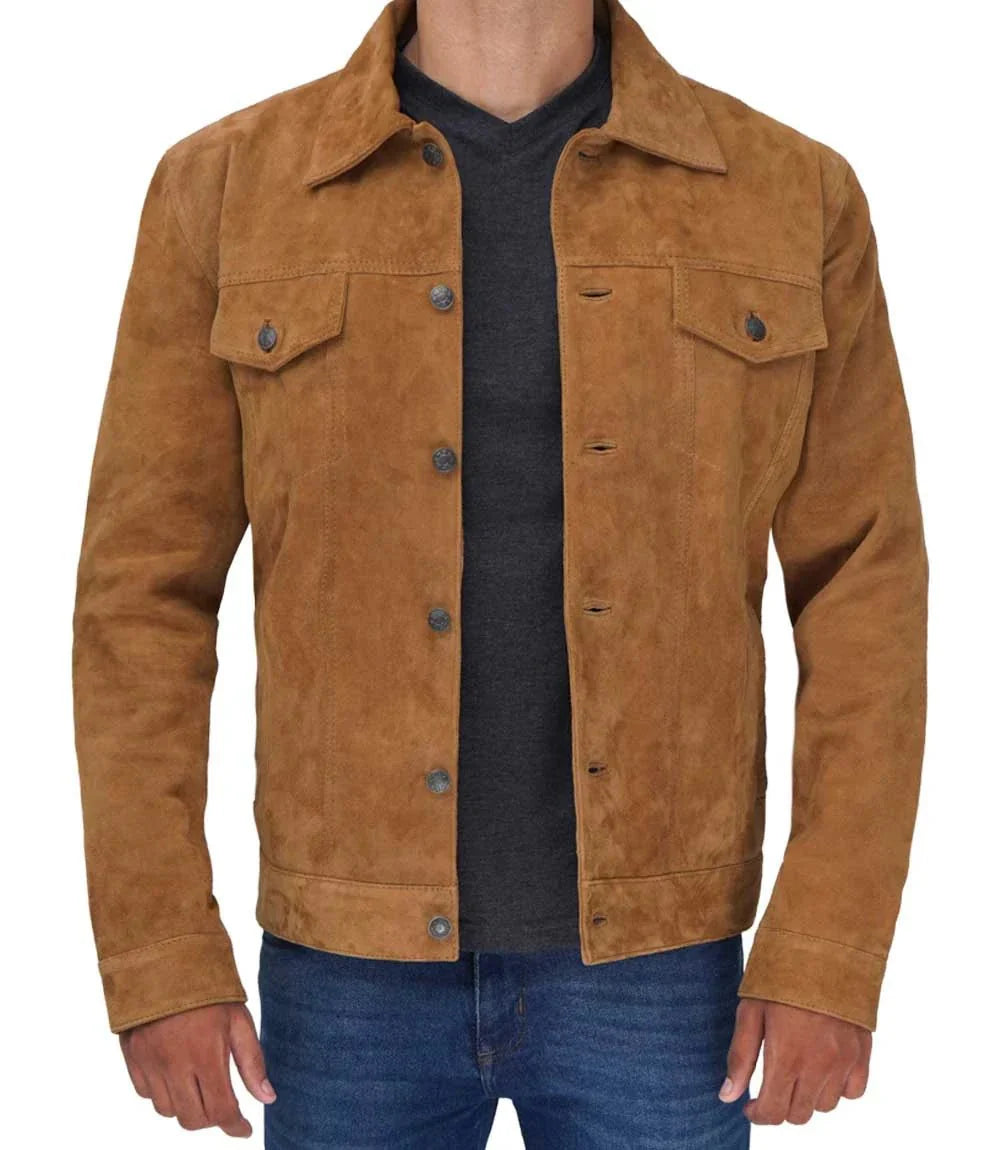Logan Tan Suede Trucker Jacket - Rare Leather