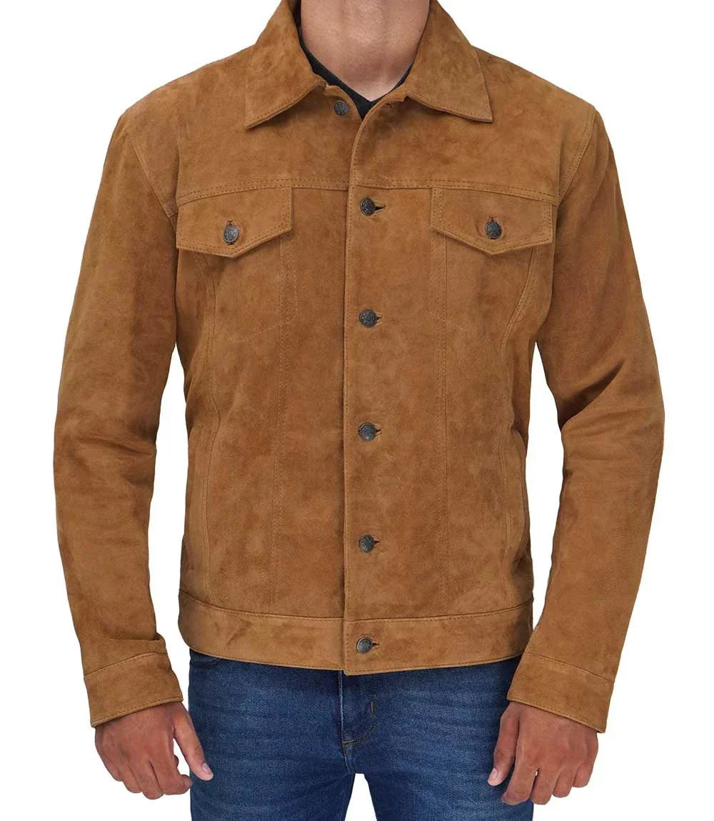 Logan Tan Suede Trucker Jacket - Rare Leather