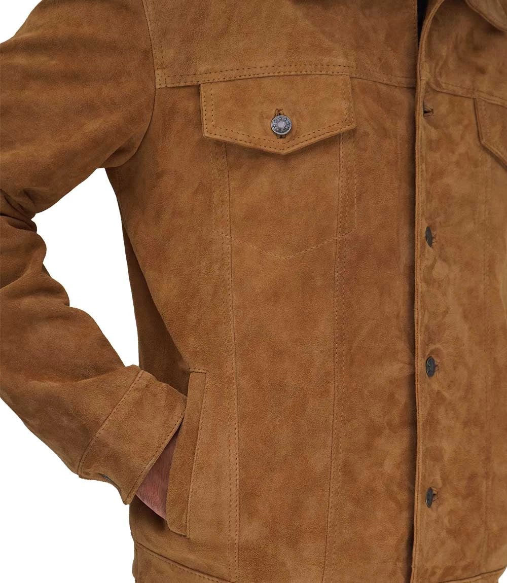 Logan Tan Suede Trucker Jacket - Rare Leather