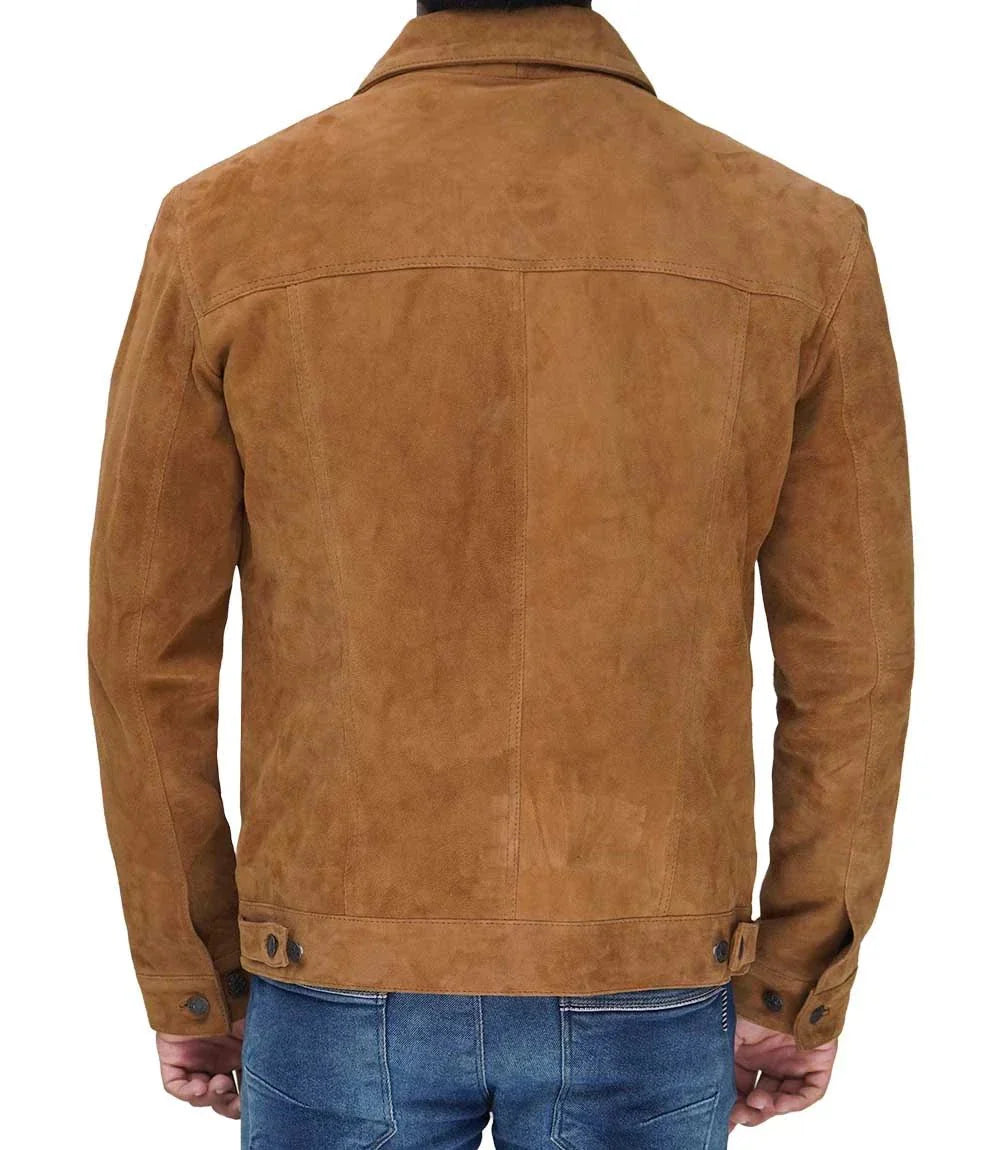 Logan Tan Suede Trucker Jacket - Rare Leather