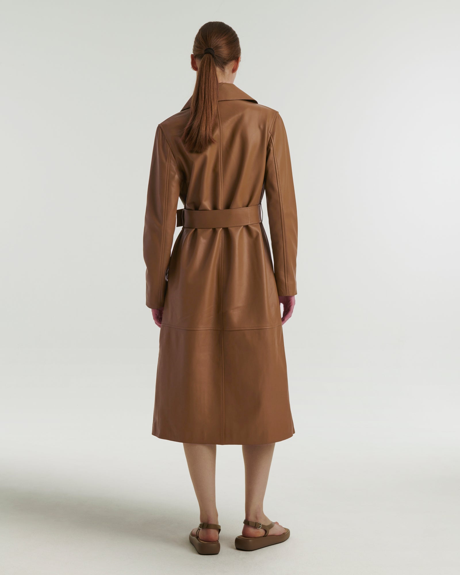 Long Lamb Leather Trench Coat - Rare Leather