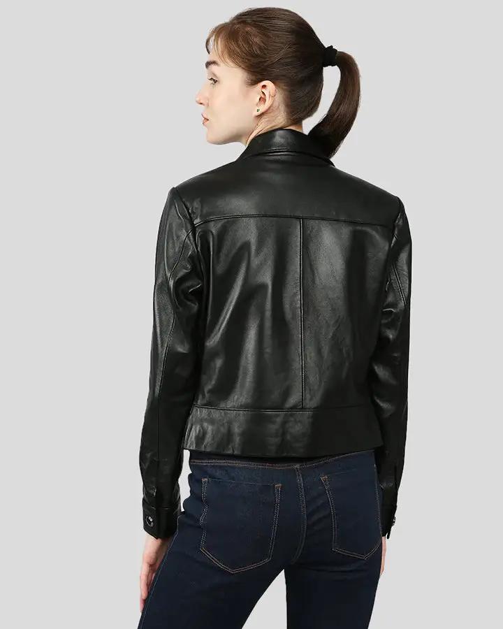 Lorelei Black Racer Leather Jackets - Vox Leather