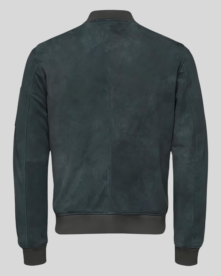 Lucy Dark Green Suede Bomber Leather Jacket - Rare Leather