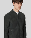 Lucy Dark Green Suede Bomber Leather Jacket - Rare Leather