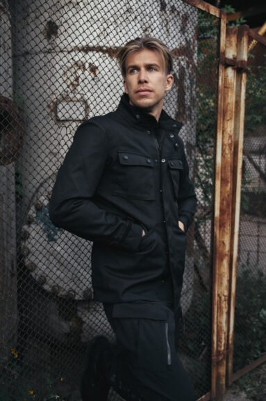 M65 WP JACKET BLACK - Slim-Fit Waterproof Motorcycle Jacket - Vox Leather
