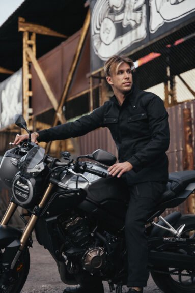 M65 WP JACKET BLACK - Slim-Fit Waterproof Motorcycle Jacket - Vox Leather