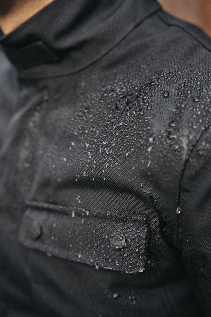 M65 WP JACKET BLACK - Slim-Fit Waterproof Motorcycle Jacket - Vox Leather
